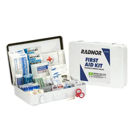 RADNOR™ White Metal Portable Or Wall Mounted 50 Person First Aid Kit