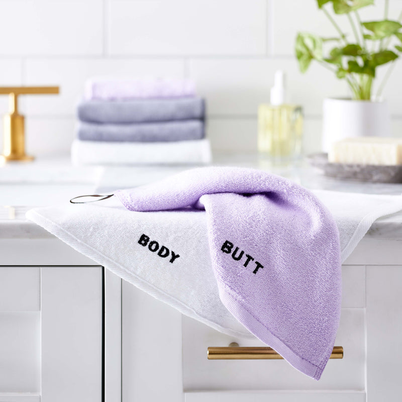 Load image into Gallery viewer, SELECT WASHCLOTH SET | Face/Body And Rear-End | 4 Piece | Gentle Cleanser and Exfoliates (Purple)
