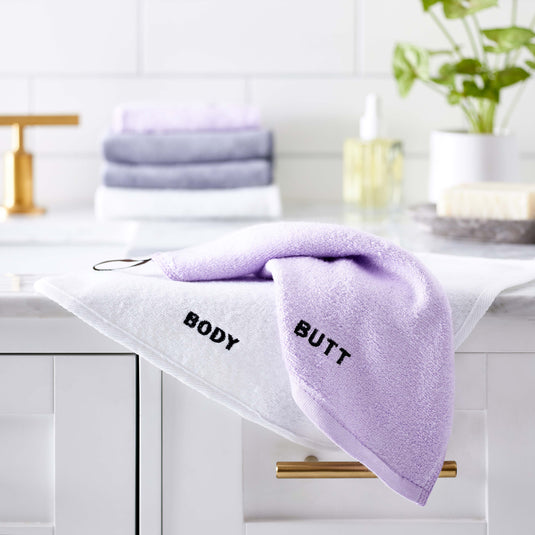 SELECT WASHCLOTH SET | Face/Body And Rear-End | 4 Piece | Gentle Cleanser and Exfoliates (Purple)