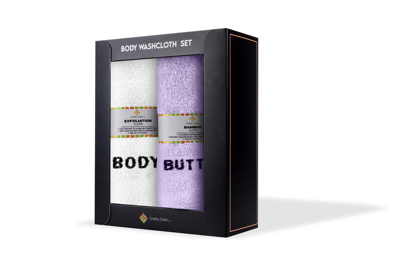 Load image into Gallery viewer, SELECT WASHCLOTH SET | Face/Body And Rear-End | 4 Piece | Gentle Cleanser and Exfoliates (Purple)
