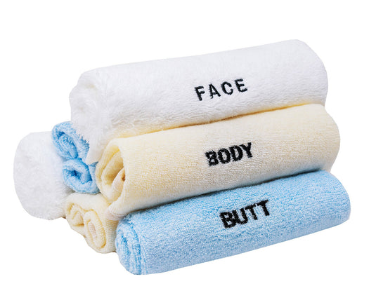 The Complete Washcloth Set – 6 Piece - For Face, Body, and Butt