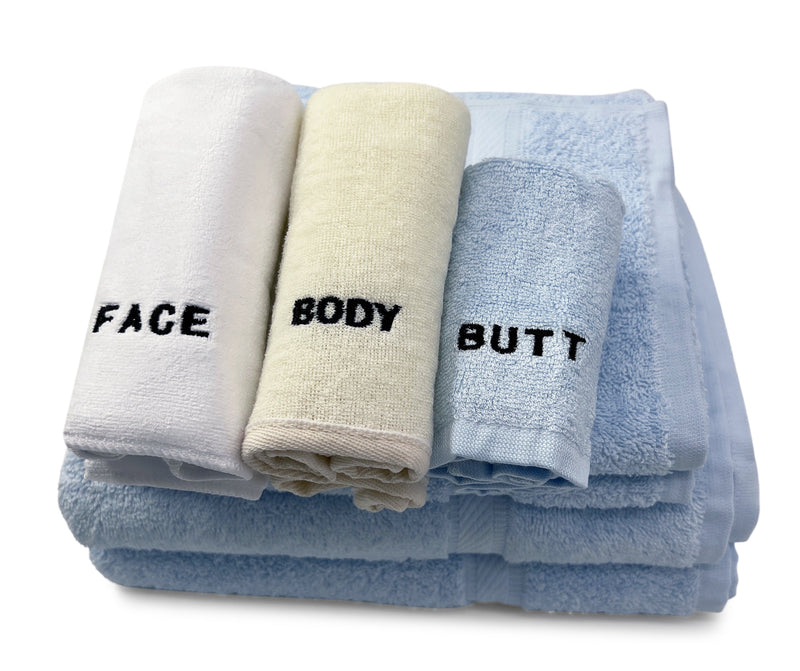 Load image into Gallery viewer, 10 Piece - Towel Set for Face, Body, and Rear-end - 4 Different Fabrics -  By Crafty Cloth
