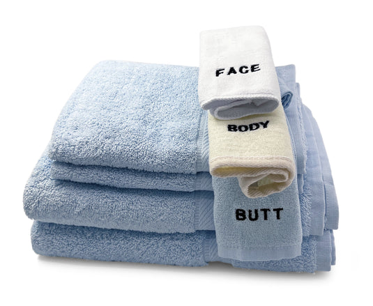 Crafty Cloth 6Piece Towel Set for Face Body and Butt Cleansing