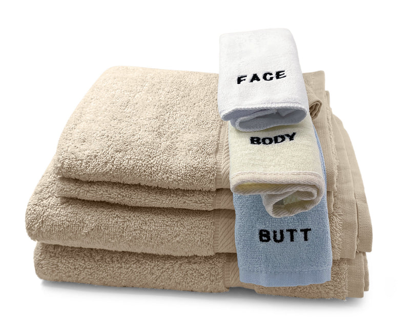 Load image into Gallery viewer, 10 Piece - Towel Set for Face, Body, and Rear-end - 4 Different Fabrics -  By Crafty Cloth
