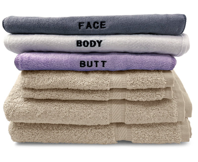 Load image into Gallery viewer, 10 Piece - Towel Set for Face, Body, and Rear-end - 4 Different Fabrics -  By Crafty Cloth
