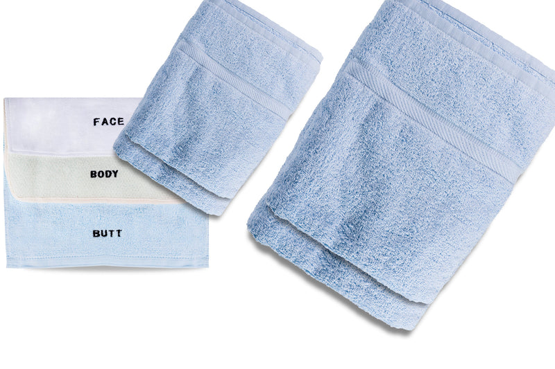 Load image into Gallery viewer, 10 Piece - Towel Set for Face, Body, and Rear-end - 4 Different Fabrics -  By Crafty Cloth
