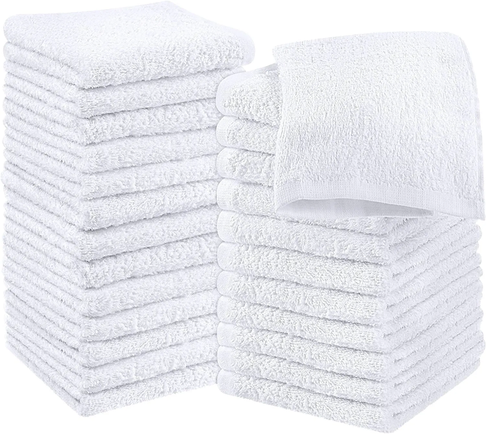 15X25 - Premium White Hand towels 100% Cotton