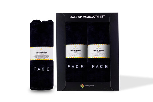 Black Face Washcloth Set