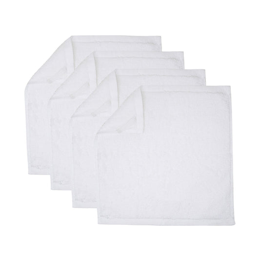 White 100% Egyptian Cotton Washcloth without Embroidery - 4 Washcloths