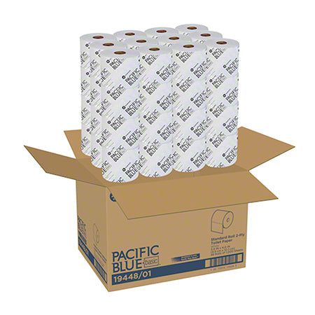 Load image into Gallery viewer, GP Pro™ Pacific Blue Basic™ 4&quot; Standard 2 Ply Toilet Paper - 3.9&quot; x 4.0&quot;
