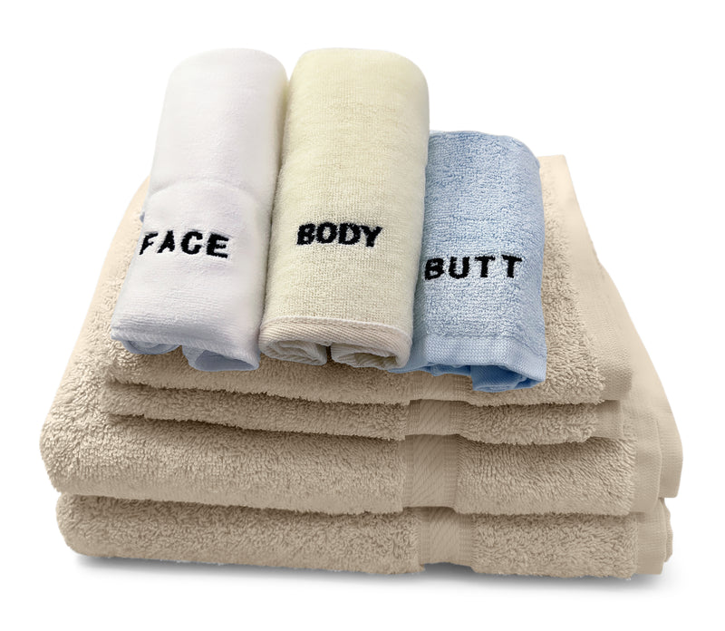 Load image into Gallery viewer, 10 Piece - Towel Set for Face, Body, and Rear-end - 4 Different Fabrics -  By Crafty Cloth
