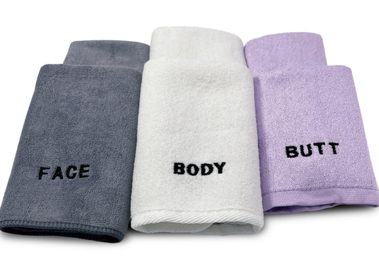 Complete Washcloth Set - Complete 6 Piece Washcloth Towel (Set of 6) Crafty Cloth Inc Color: Gray/White/Purple