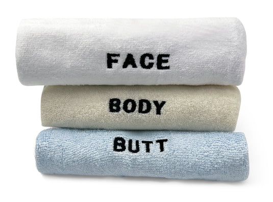 Crafty Cloth 6Piece Towel Set for Face Body and Butt Cleansing