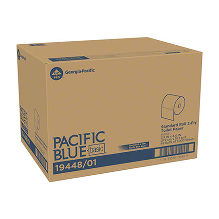 Load image into Gallery viewer, GP Pro™ Pacific Blue Basic™ 4&quot; Standard 2 Ply Toilet Paper - 3.9&quot; x 4.0&quot;
