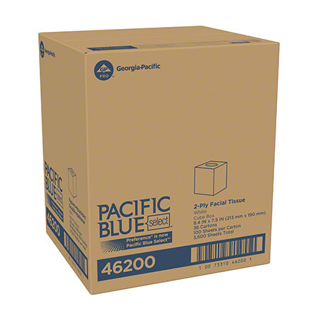 GP Pro™ Pacific Blue Select™ 2 Ply Facial Tissue Cube Box - 100 ct.