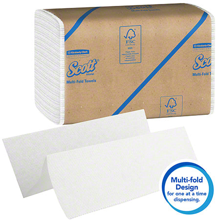 Load image into Gallery viewer, Scott® Essential 100% Recycled Fiber Multi-Fold Towel - 9.2&quot; x 9.4&quot;, White
