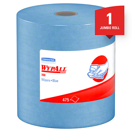 Load image into Gallery viewer, WypAll® X80 Reusable Jumbo Roll Wiper - 12.4&quot; x 13.4&quot;, Blue
