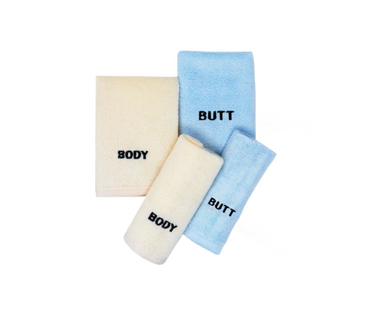 SELECT WASHCLOTH SET | Face/Body And Rear-End | 4 Piece | Gentle Cleanser and Exfoliates (Purple)